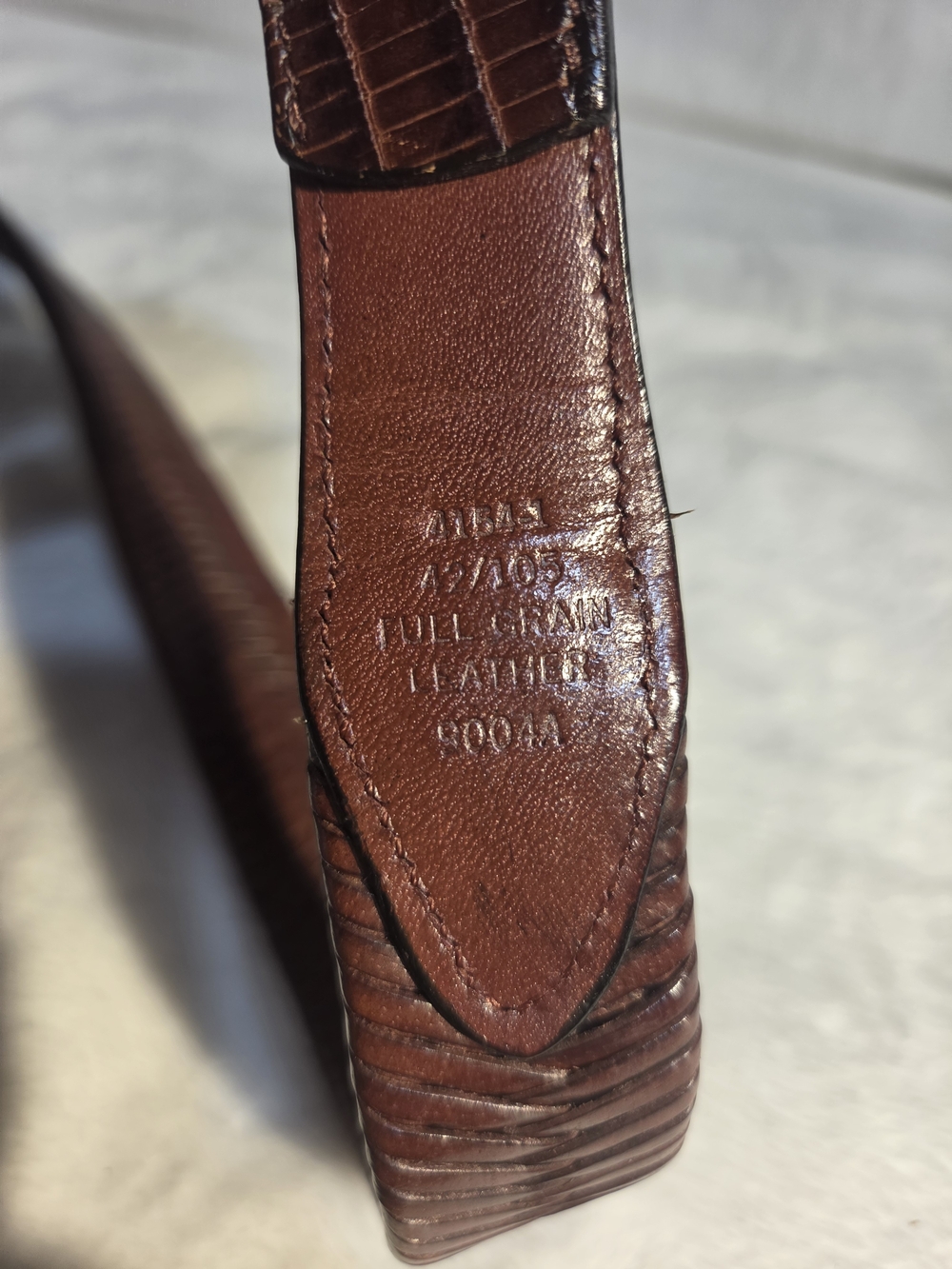 Men's Woven Leather Belt in Brown - Picture 5 of 5